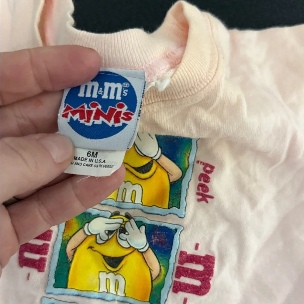 M&M'S Pink Bodysuit with Yellow Character Design 90’s